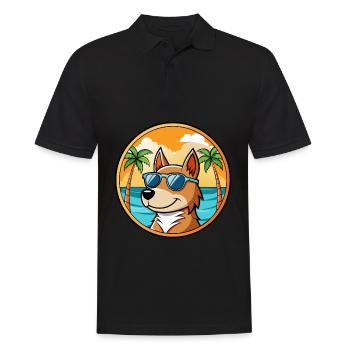 Uruguayische Cimarron Hunderasse Cartoon Sonnenbrille - Männer Poloshirt - Schwarz - Vorne - Kai (181cm)
