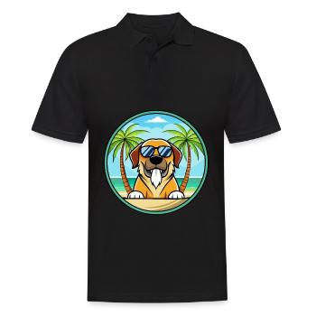 Spanish Mastiff Dog Breed Cartoon Sunglasses Beach - Men's Polo Shirt - black - Front - Kai (181cm)