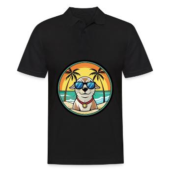 Seskar phoque chien race dessin animé lunettes de soleil plage - Polo Homme - noir - Devant - Kai (181cm)