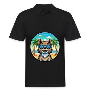 Suédois Lapon Race Chien Dessin Animé Lunettes De Soleil Plage - Polo Homme - noir - Devant - Kai (181cm)