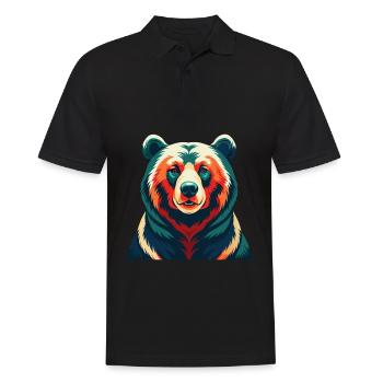 Ours Dessin animé Personnage Animal de compagnie coloré - Polo Homme - noir - Devant - Kai (181cm)