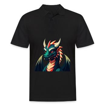 Dragon Dessin animé Personnage Animal de compagnie coloré - Polo Homme - noir - Devant - Kai (181cm)