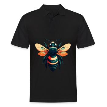Biene Cartoon Figur Buntes Haustier Tier - Männer Poloshirt - Schwarz - Vorne - Kai (181cm)