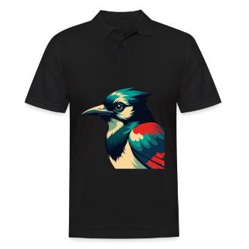 Blue Jay Cartoon Character Colorful Pet Animal - Men's Polo Shirt - black - Front - Kai (181cm)