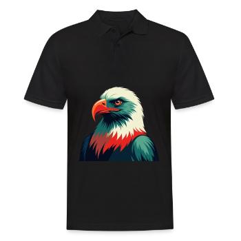 Eagle Cartoon Character Colorful Pet Animal - Men's Polo Shirt - black - Front - Kai (181cm)