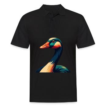 Oie Dessin Animé Personnage Animal Coloré Animal De Compagnie - Polo Homme - noir - Devant - Kai (181cm)