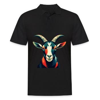 Chèvre Dessin animé Personnage Animal de compagnie coloré - Polo Homme - noir - Devant - Kai (181cm)
