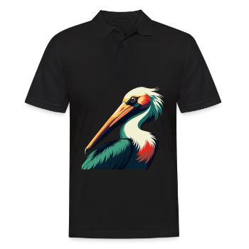 Pélican Dessin animé Personnage Animal de compagnie coloré - Polo Homme - noir - Devant - Kai (181cm)
