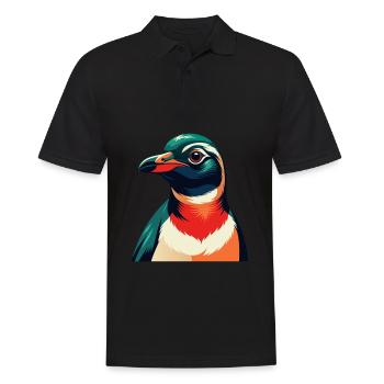 Pingouin Dessin animé Personnage Animal de compagnie coloré - Polo Homme - noir - Devant - Kai (181cm)