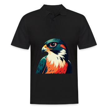 Personnage de dessin animé de faucon animal de compagnie coloré - Polo Homme - noir - Devant - Kai (181cm)