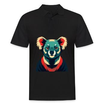 Koala Cartoon Figur Buntes Haustier Tier - Männer Poloshirt - Schwarz - Vorne - Kai (181cm)