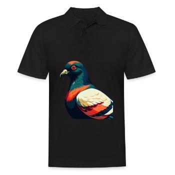 Pigeon Dessin animé Personnage Animal de compagnie coloré - Polo Homme - noir - Devant - Kai (181cm)