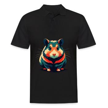 Hamster Cartoon Character Colorful Pet Animal - Men's Polo Shirt - black - Front - Kai (181cm)