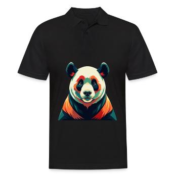 Panda Dessin animé Personnage Animal de compagnie coloré - Polo Homme - noir - Devant - Kai (181cm)