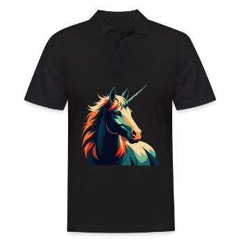 Unicorn Cartoon Character Colorful Pet Animal - Men's Polo Shirt - black - Front - Kai (181cm)