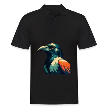 Corbeau Dessin animé Personnage Animal de compagnie coloré - Polo Homme - noir - Devant - Kai (181cm)