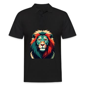 Lion Dessin Animé Personnage Animal De Compagnie Coloré - Polo Homme - noir - Devant - Kai (181cm)