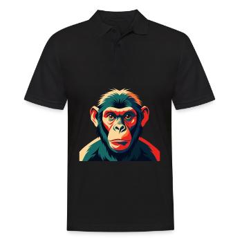Monkey Cartoon Character Colorful Pet Animal - Men's Polo Shirt - black - Front - Kai (181cm)