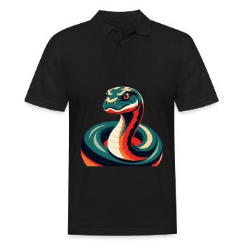 Anaconda Cartoon Character Colorful Pet Animal - Men's Polo Shirt - black - Front - Kai (181cm)