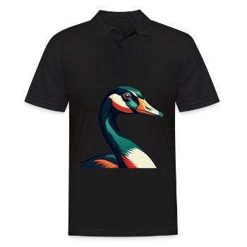 Oie Dessin Animé Personnage Animal Coloré Animal De Compagnie - Polo Homme - noir - Devant - Kai (181cm)