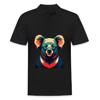 Koala Zeichentrickfigur Buntes Haustier Tier - Männer Poloshirt - Schwarz - Vorne - Kai (181cm)