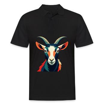 Chèvre Dessin Animé Personnage Animal Coloré Animal De Compagnie - Polo Homme - noir - Devant - Kai (181cm)