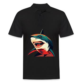 Requin Dessin Animé Personnage Animal De Compagnie Coloré - Polo Homme - noir - Devant - Kai (181cm)