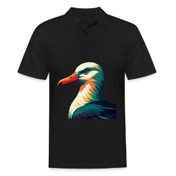 Albatross Zeichentrickfigur Buntes Haustier Tier - Männer Poloshirt - Schwarz - Vorne - Kai (181cm)
