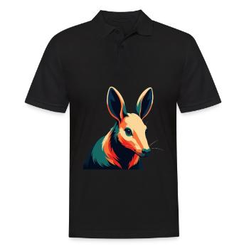 Erdferkel Zeichentrickfigur Buntes Haustier Tier - Männer Poloshirt - Schwarz - Vorne - Kai (181cm)