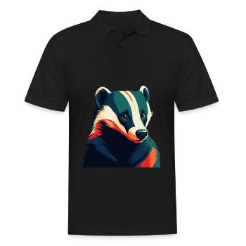 Blaireau Personnage De Dessin Animé Animal De Compagnie Coloré - Polo Homme - noir - Devant - Kai (181cm)