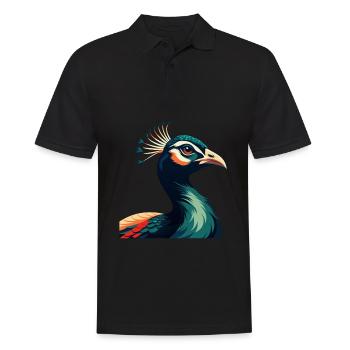 Paon Dessin Animé Personnage Animal Coloré Animal De Compagnie - Polo Homme - noir - Devant - Kai (181cm)