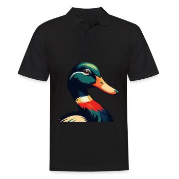 Personnage de dessin animé de canard Animal de compagnie coloré - Polo Homme - noir - Devant - Kai (181cm)
