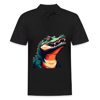 Crocodile Dessin Animé Personnage Animal De Compagnie Coloré - Polo Homme - noir - Devant - Kai (181cm)