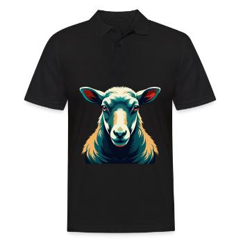Schaf Cartoon Figur Buntes Haustier Tier - Männer Poloshirt - Schwarz - Vorne - Kai (181cm)