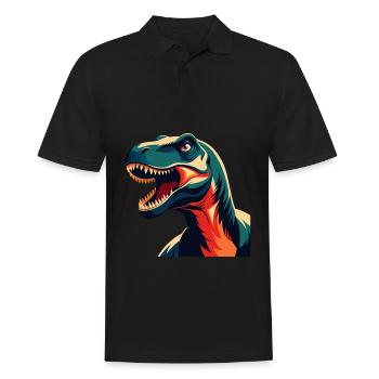 Dinosaurier Cartoon Figur Buntes Haustier Tier - Männer Poloshirt - Schwarz - Vorne - Kai (181cm)