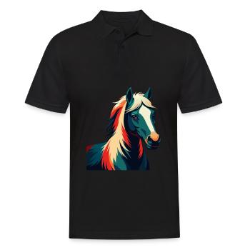 Poney Personnage De Dessin Animé Animal De Compagnie Coloré - Polo Homme - noir - Devant - Kai (181cm)