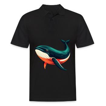 Wal Cartoon Figur Buntes Haustier Tier - Männer Poloshirt - Schwarz - Vorne - Kai (181cm)