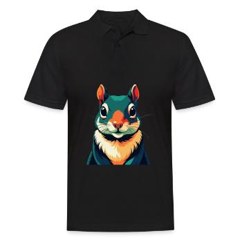 Écureuil Dessin Animé Personnage Animal Coloré Animal De Compagnie - Polo Homme - noir - Devant - Kai (181cm)