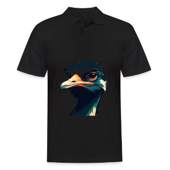 Autruche Dessin Animé Personnage Animal Coloré Animal De Compagnie - Polo Homme - noir - Devant - Kai (181cm)