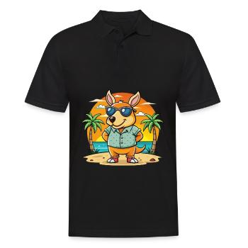 Erdferkel Lustige Cartoon Sommer Strand Sonnenbrille - Männer Poloshirt - Schwarz - Vorne - Kai (181cm)