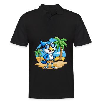 Blue Jay Lustige Cartoon Sommer Strand Sonnenbrille - Männer Poloshirt - Schwarz - Vorne - Kai (181cm)