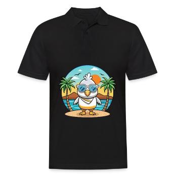 Albatross Funny Cartoon Lunettes de soleil de plage d’été - Polo Homme - noir - Devant - Kai (181cm)