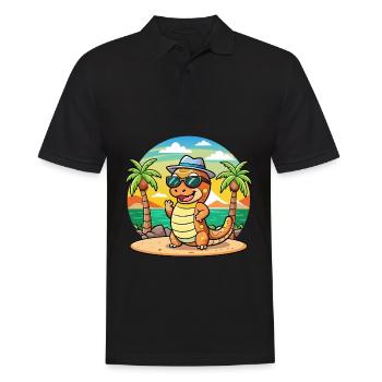 Anaconda Funny Cartoon Summer Beach Sunglasses - Men's Polo Shirt - black - Front - Kai (181cm)