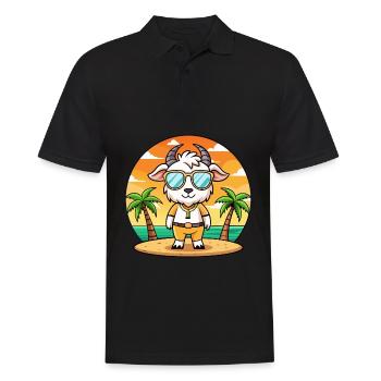 Lunettes de soleil de plage d’été de dessin animé drôle de chèvre - Polo Homme - noir - Devant - Kai (181cm)