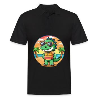 Krokodil Lustige Cartoon Sommer Strand Sonnenbrille - Männer Poloshirt - Schwarz - Vorne - Kai (181cm)