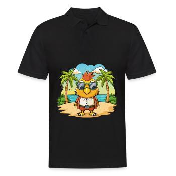 Hawk Lustige Cartoon Sommer Strand Sonnenbrille - Männer Poloshirt - Schwarz - Vorne - Kai (181cm)