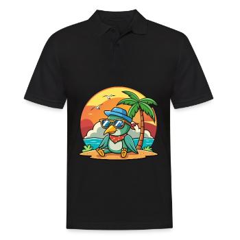 Colibri Drôle Dessin Animé Plage Lunettes De Soleil - Polo Homme - noir - Devant - Kai (181cm)