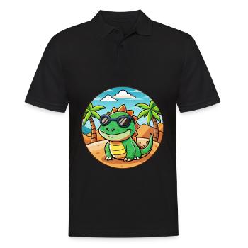 Lunettes de soleil de plage d’été de dessin animé drôle de lézard - Polo Homme - noir - Devant - Kai (181cm)
