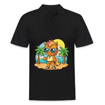 Lunettes de soleil de plage d’été de dessin animé drôle de poney - Polo Homme - noir - Devant - Kai (181cm)