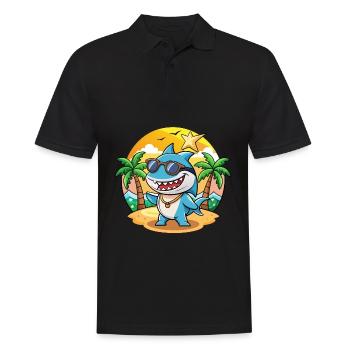 Lunettes de soleil de plage d’été de dessin animé drôle de requin - Polo Homme - noir - Devant - Kai (181cm)